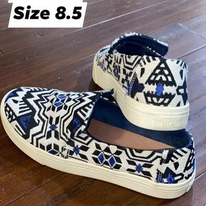 TOMS Women's Sunset Slipon Stellar Blue Jacquard